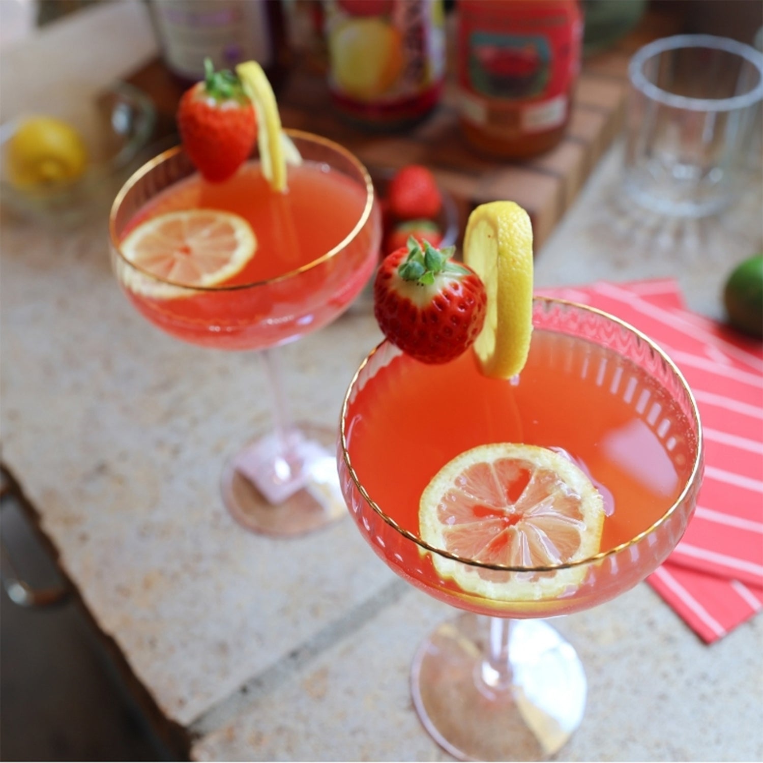 Strawberry Lemon Drop Spritz