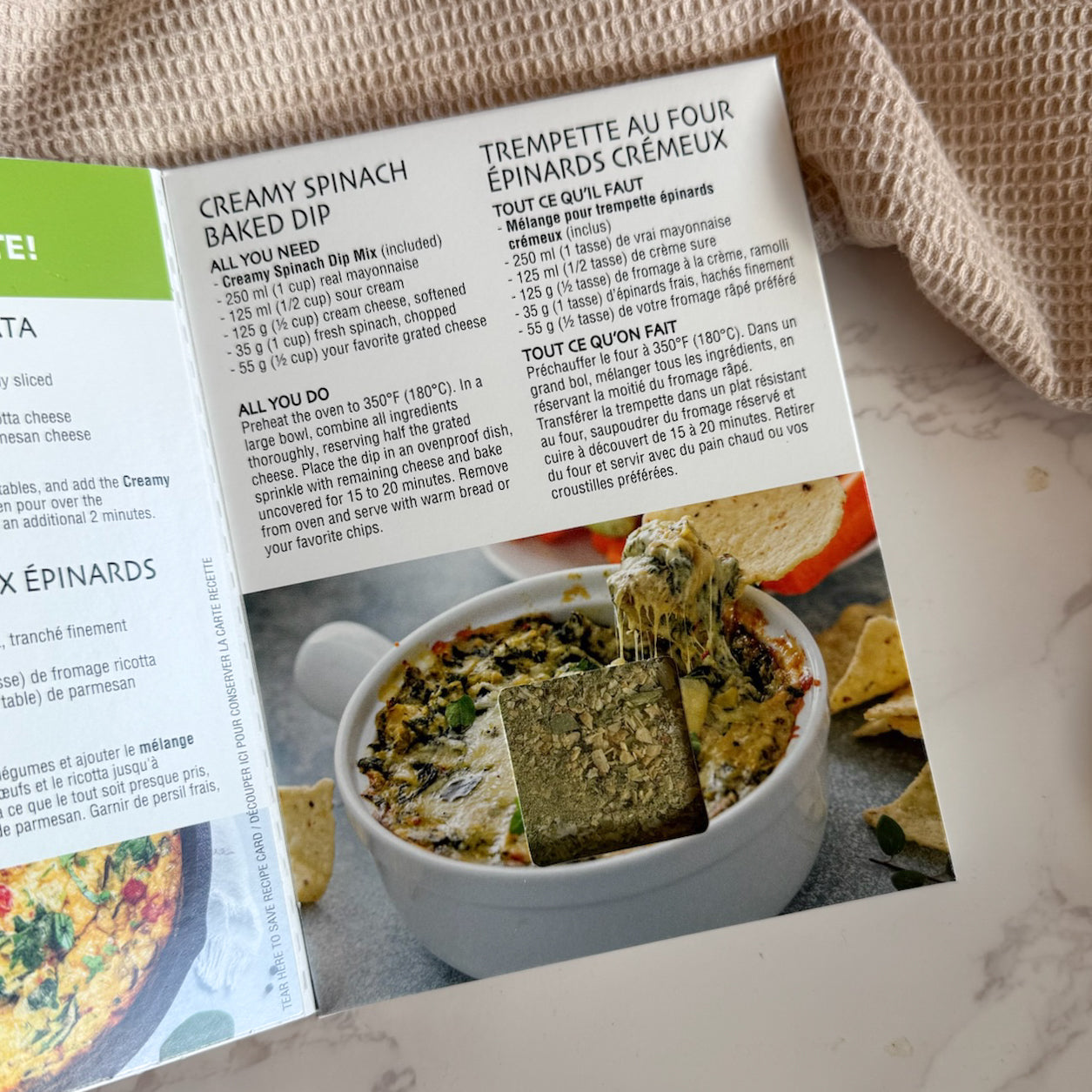 Creamy Spinach Baked Dip Mix